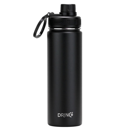 Stainless Steel Sport Water Bottle 22oz/650ml DRINCO® - Black